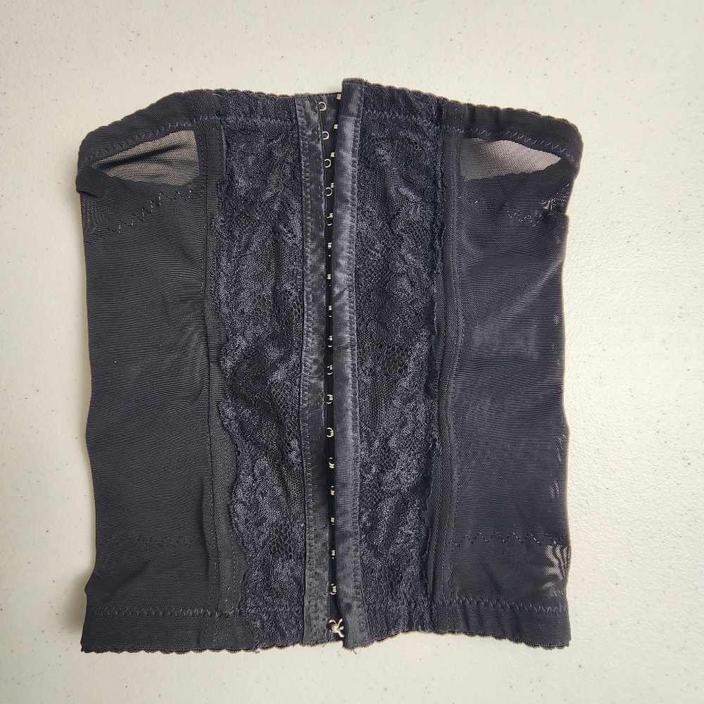 F.I.X Brand WonderWear Lace Waist Cincher Corset Shapewear Black Size S